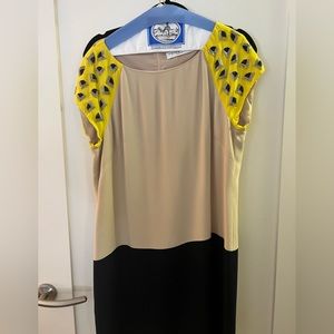 Embellished color block dress